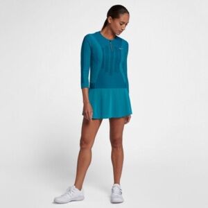 Nike Court Zonal Cooling Slap Top Longsleeve Blue Size L